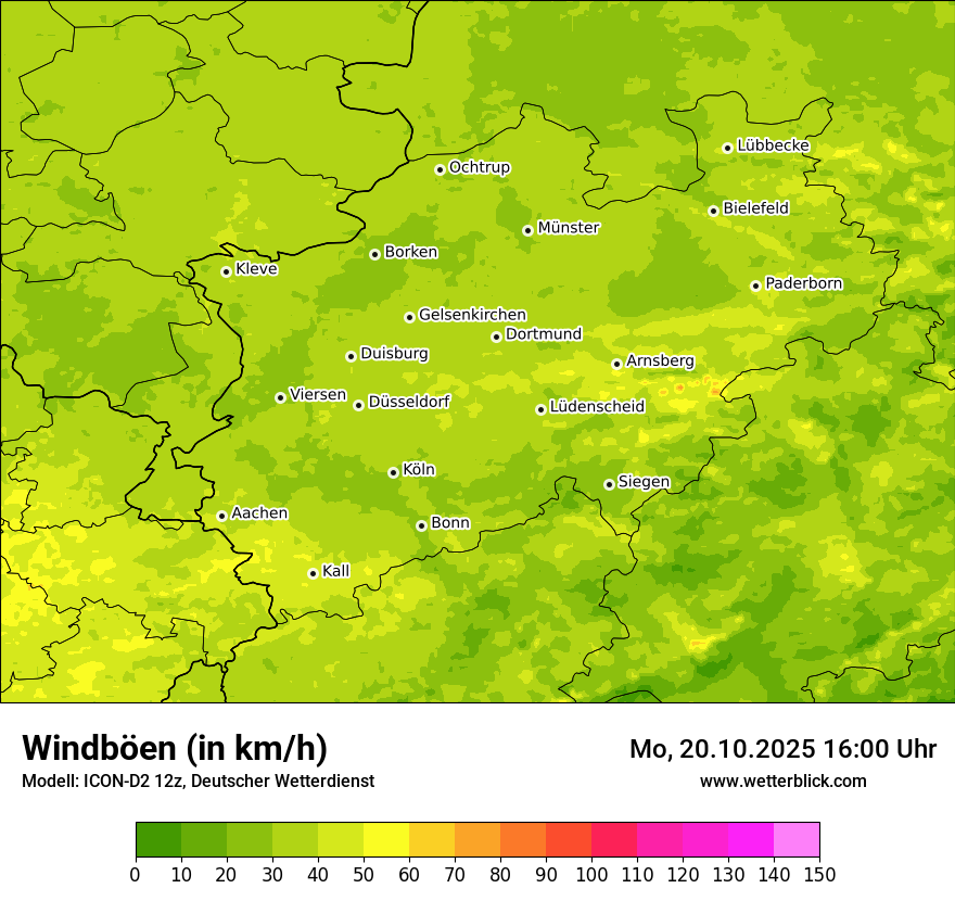 Modellkarten Windgeschwindigkeit