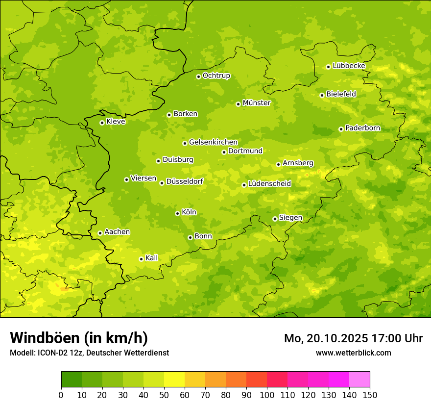 Modellkarten Windgeschwindigkeit