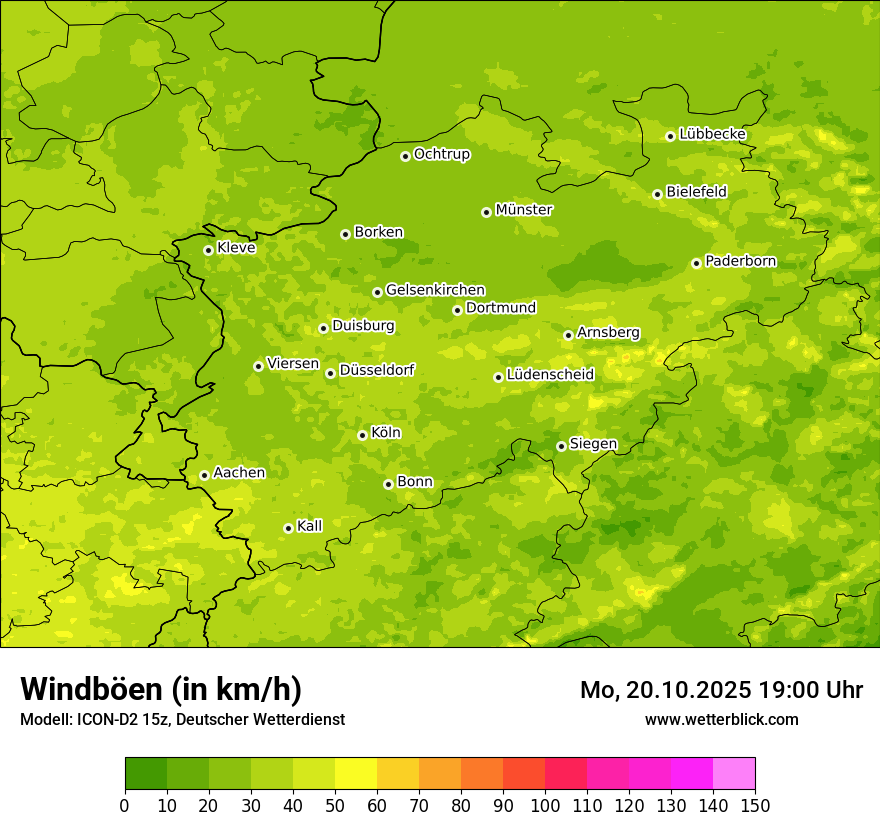 Modellkarten Windgeschwindigkeit