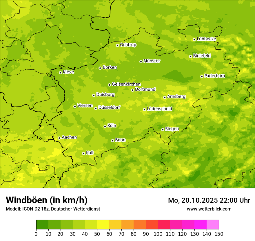 Modellkarten Windgeschwindigkeit