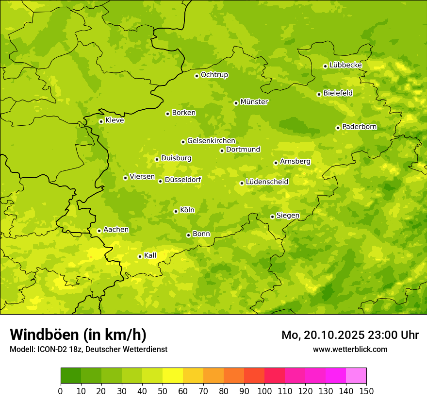 Modellkarten Windgeschwindigkeit