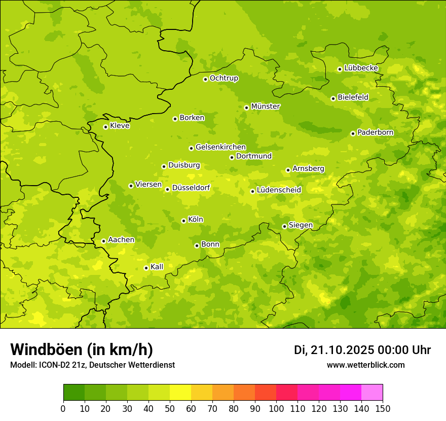 Modellkarten Windgeschwindigkeit