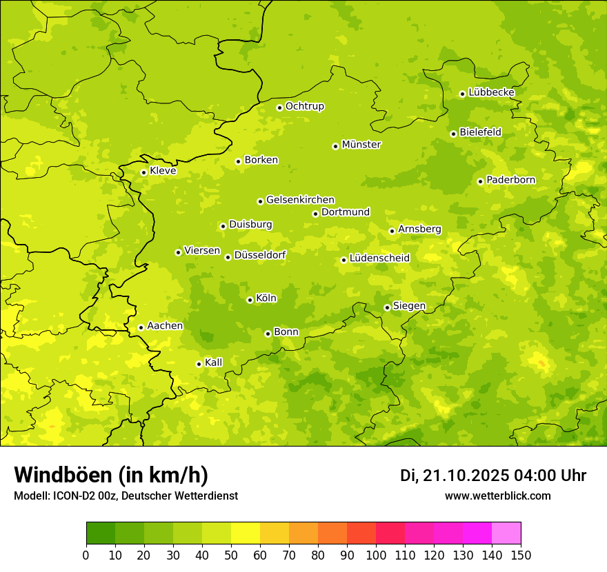 Modellkarten Windgeschwindigkeit