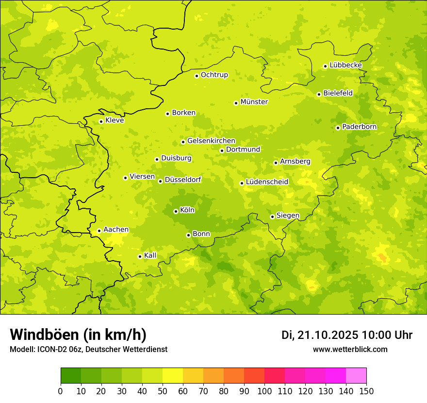 Modellkarten Windgeschwindigkeit