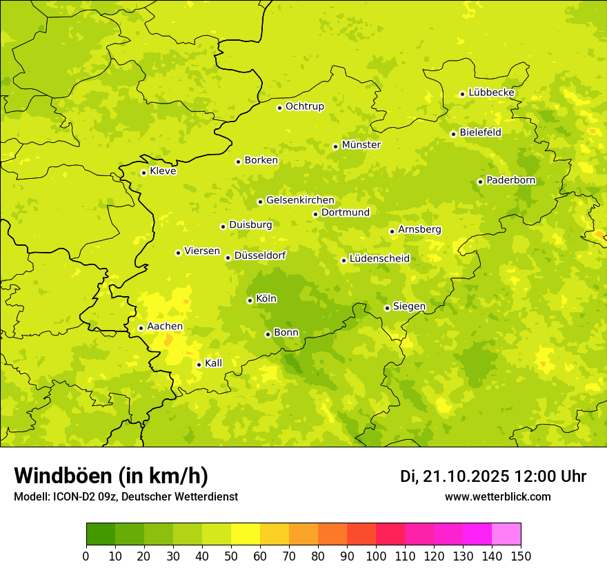 Modellkarten Windgeschwindigkeit