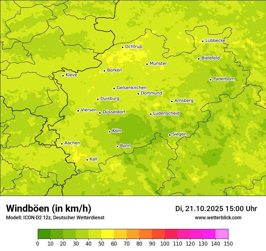 Modellkarten Windgeschwindigkeit