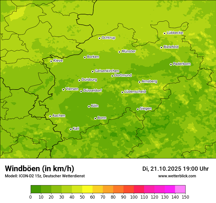 Modellkarten Windgeschwindigkeit