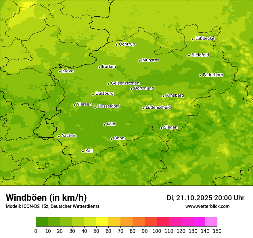 Modellkarten Windgeschwindigkeit
