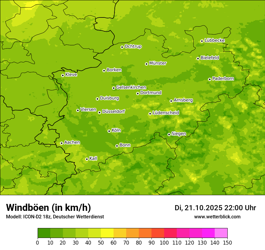 Modellkarten Windgeschwindigkeit