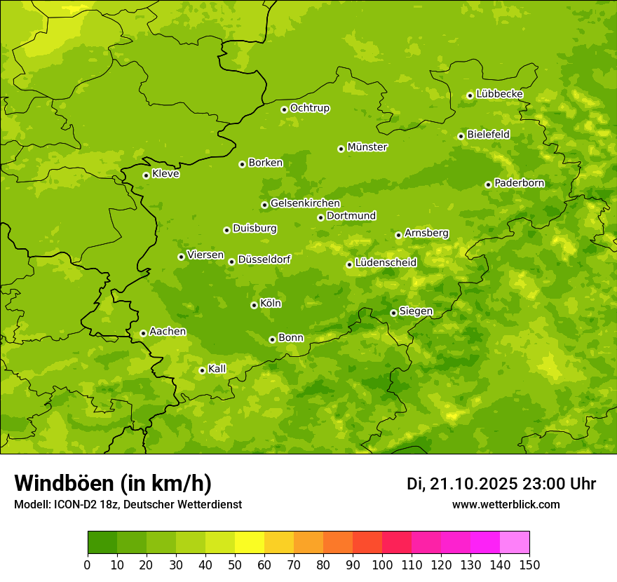 Modellkarten Windgeschwindigkeit