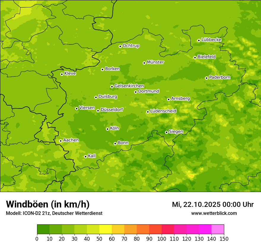 Modellkarten Windgeschwindigkeit