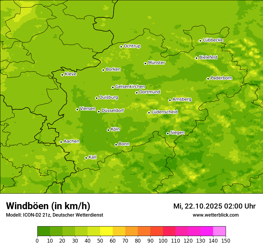 Modellkarten Windgeschwindigkeit