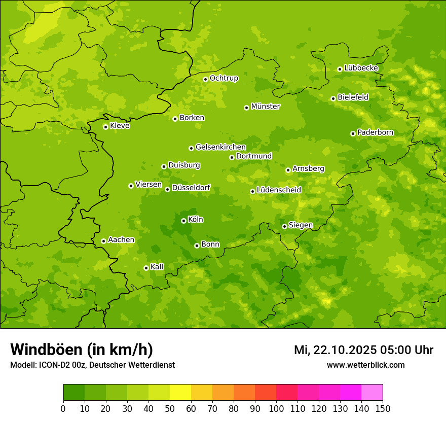Modellkarten Windgeschwindigkeit