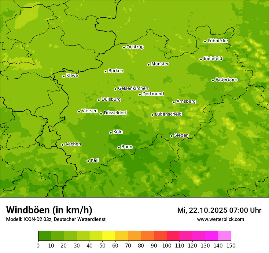 Modellkarten Windgeschwindigkeit