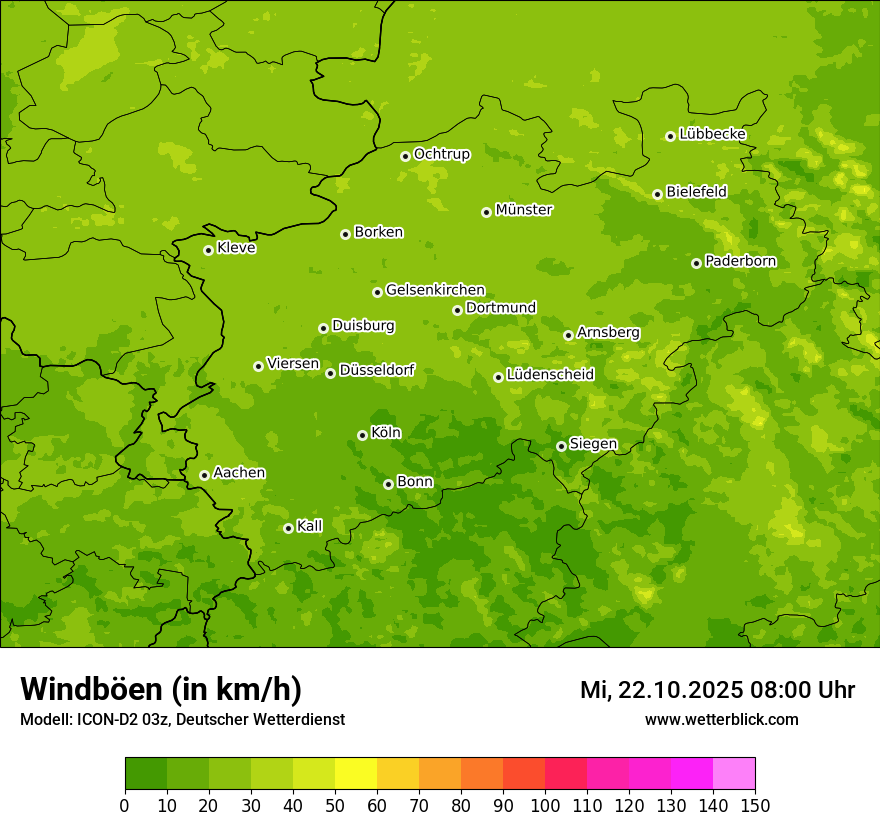 Modellkarten Windgeschwindigkeit