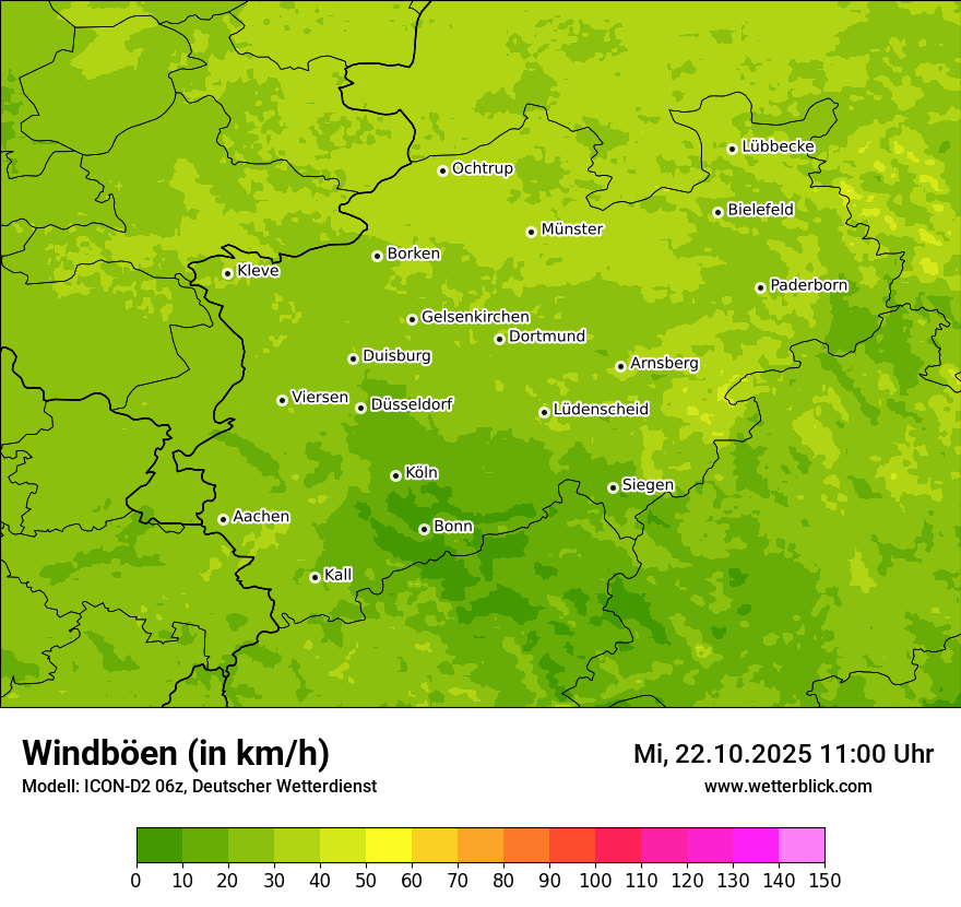 Modellkarten Windgeschwindigkeit