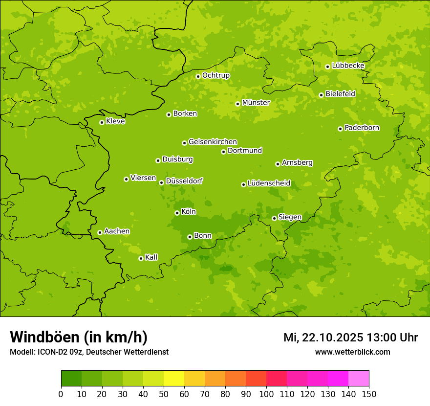 Modellkarten Windgeschwindigkeit