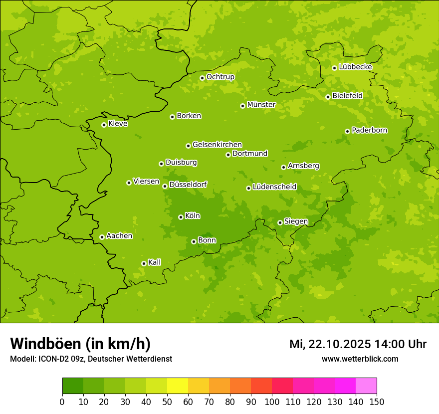 Modellkarten Windgeschwindigkeit
