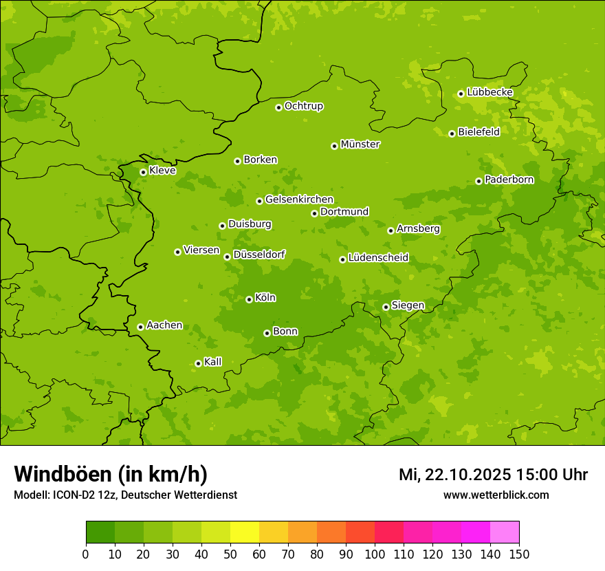 Modellkarten Windgeschwindigkeit