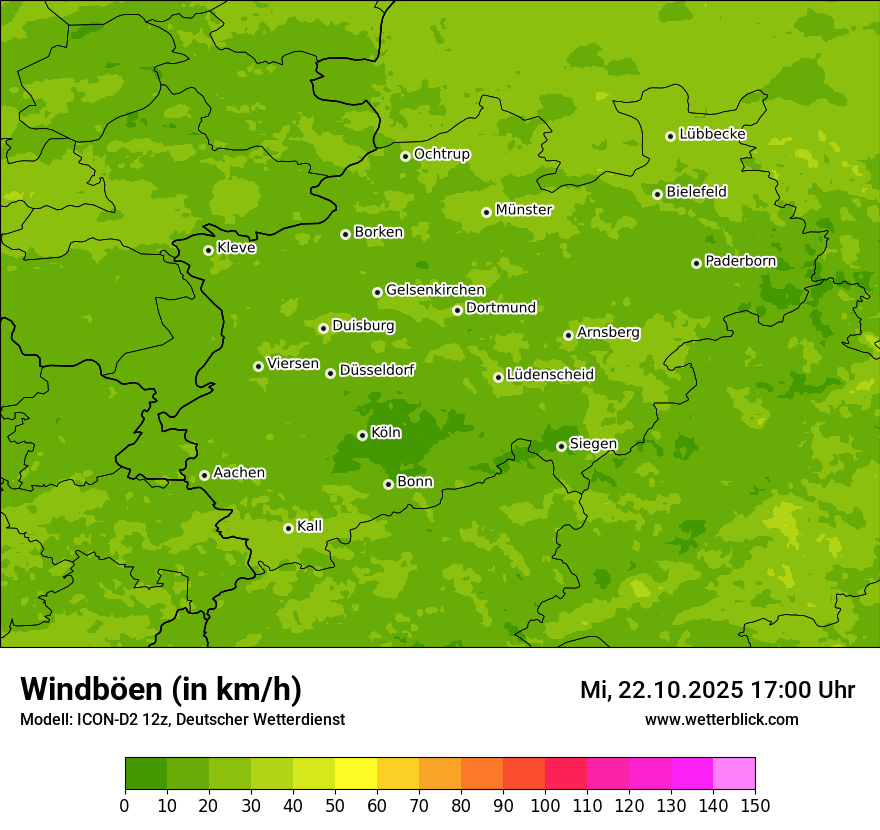 Modellkarten Windgeschwindigkeit