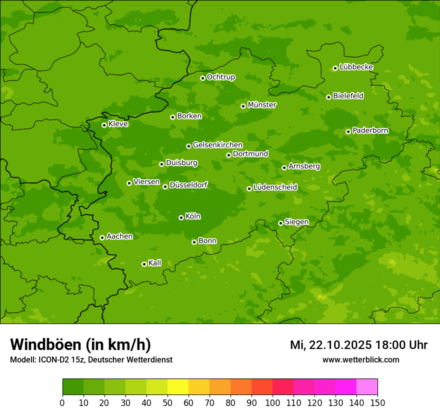 Modellkarten Windgeschwindigkeit