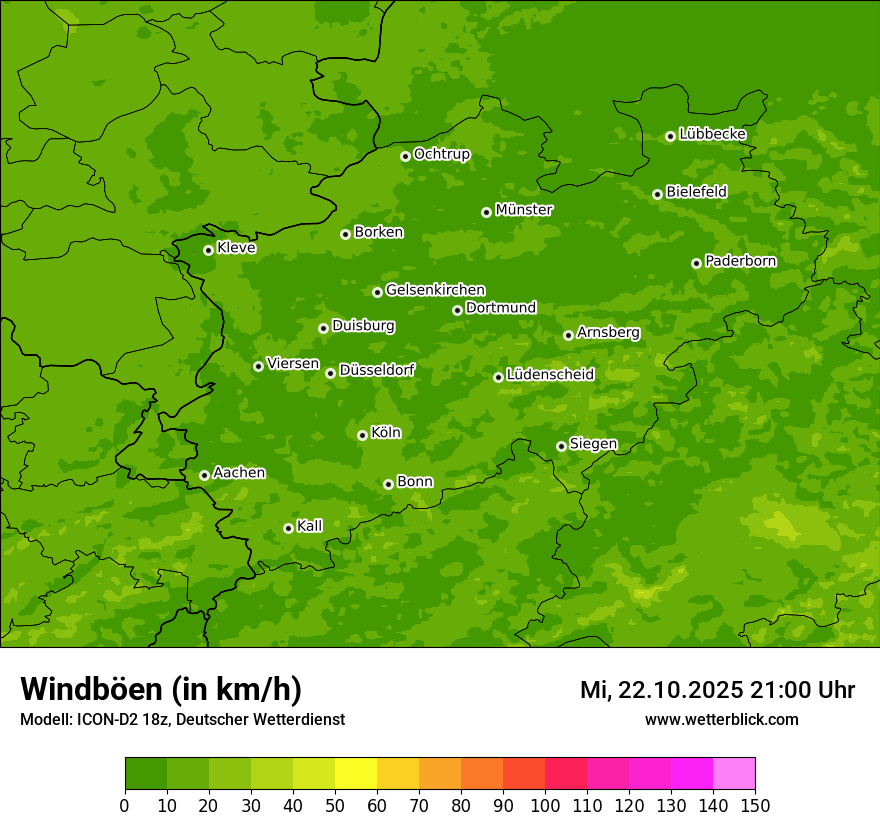 Modellkarten Windgeschwindigkeit