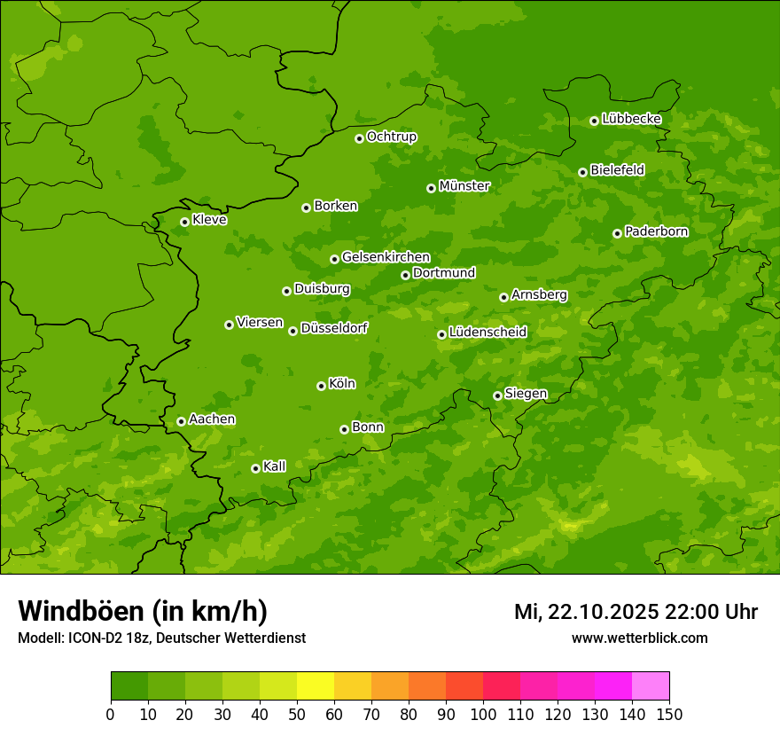 Modellkarten Windgeschwindigkeit