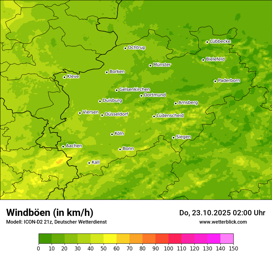 Modellkarten Windgeschwindigkeit