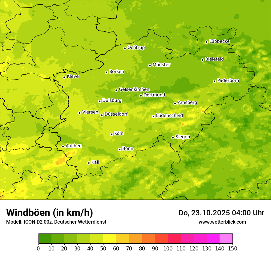Modellkarten Windgeschwindigkeit