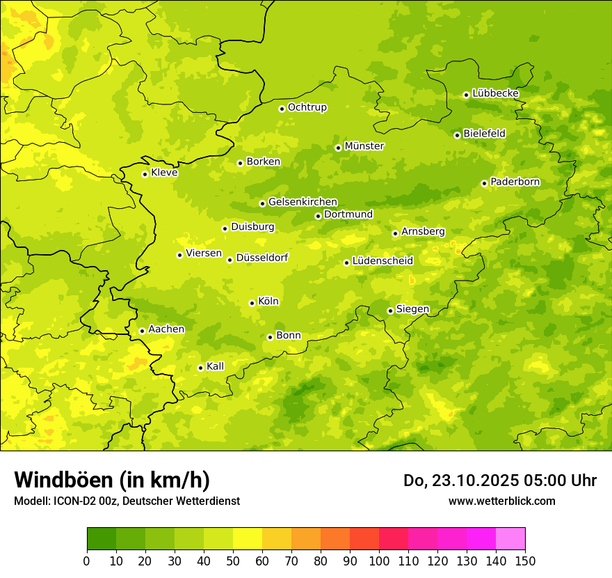 Modellkarten Windgeschwindigkeit