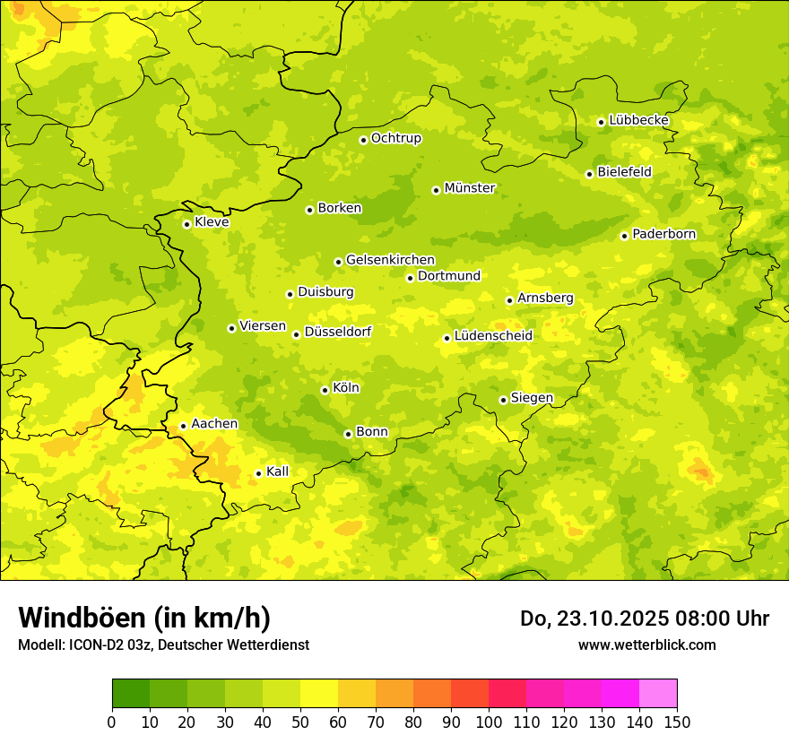 Modellkarten Windgeschwindigkeit