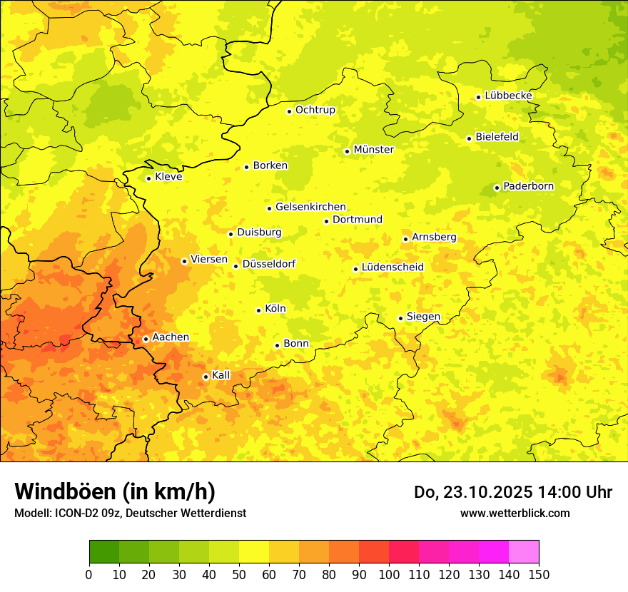 Modellkarten Windgeschwindigkeit