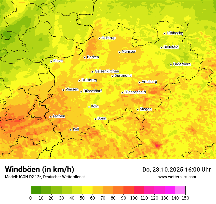 Modellkarten Windgeschwindigkeit