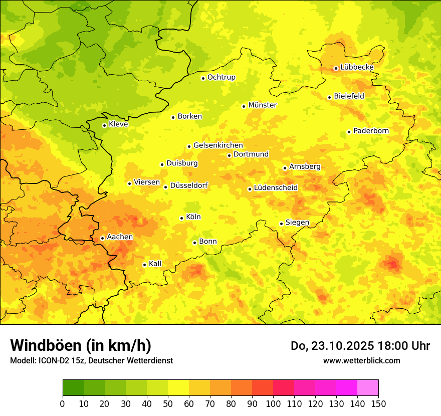 Modellkarten Windgeschwindigkeit