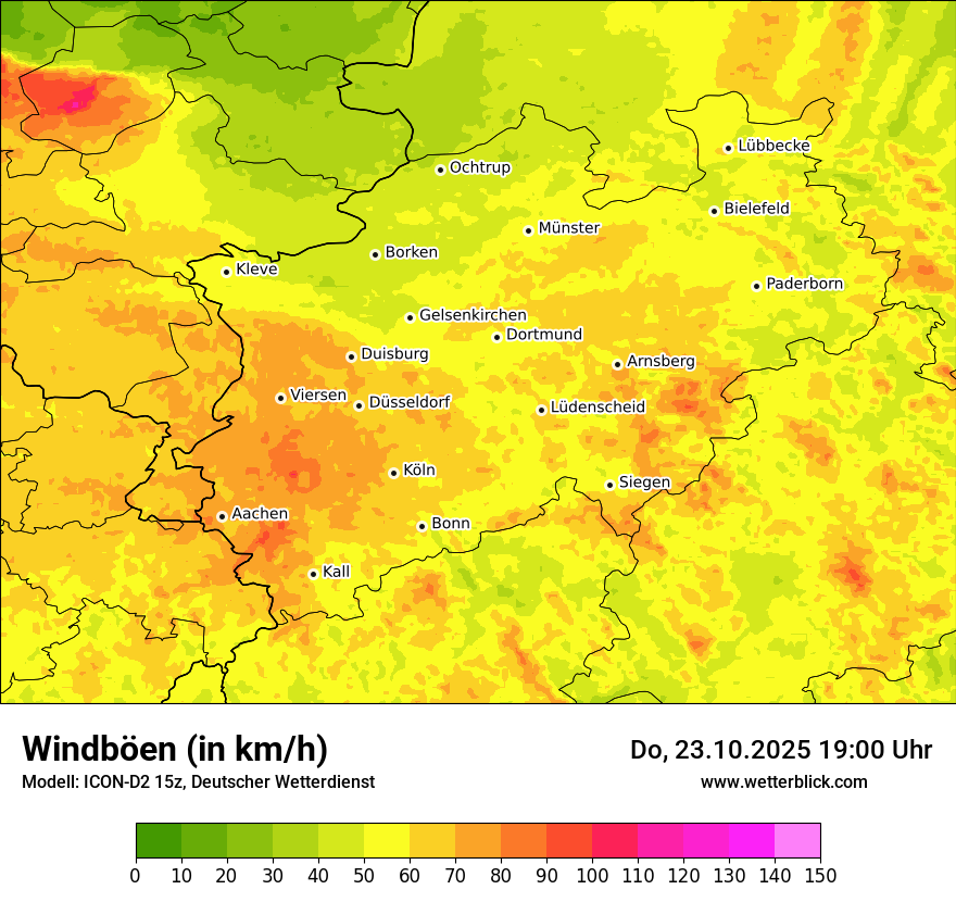 Modellkarten Windgeschwindigkeit