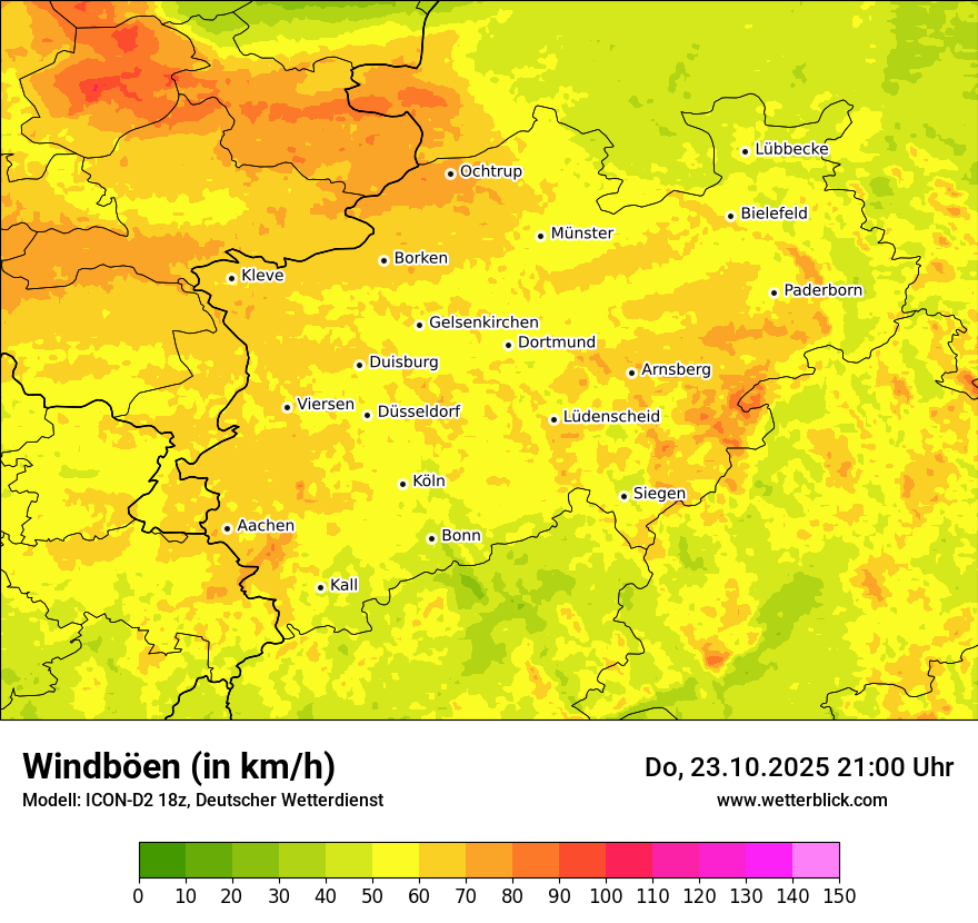 Modellkarten Windgeschwindigkeit