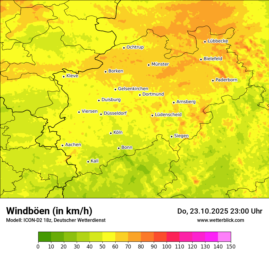 Modellkarten Windgeschwindigkeit