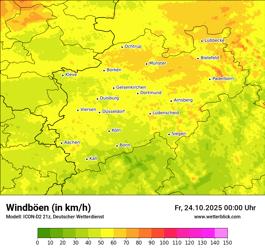 Modellkarten Windgeschwindigkeit