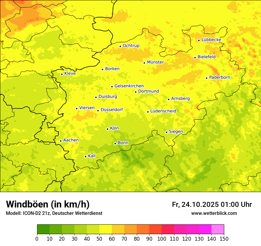 Modellkarten Windgeschwindigkeit