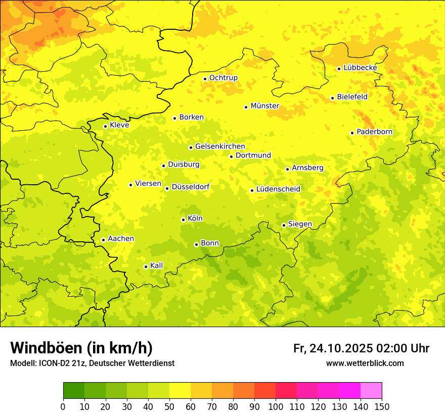 Modellkarten Windgeschwindigkeit