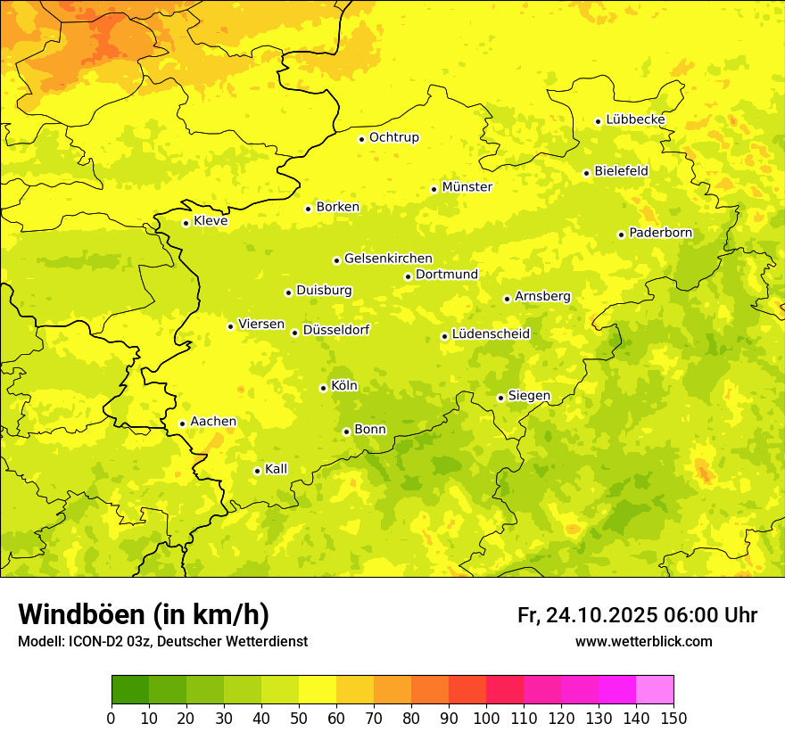 Modellkarten Windgeschwindigkeit