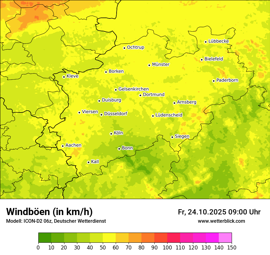 Modellkarten Windgeschwindigkeit