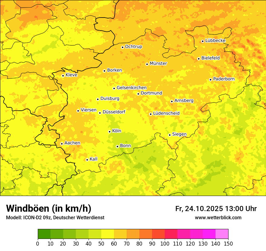 Modellkarten Windgeschwindigkeit