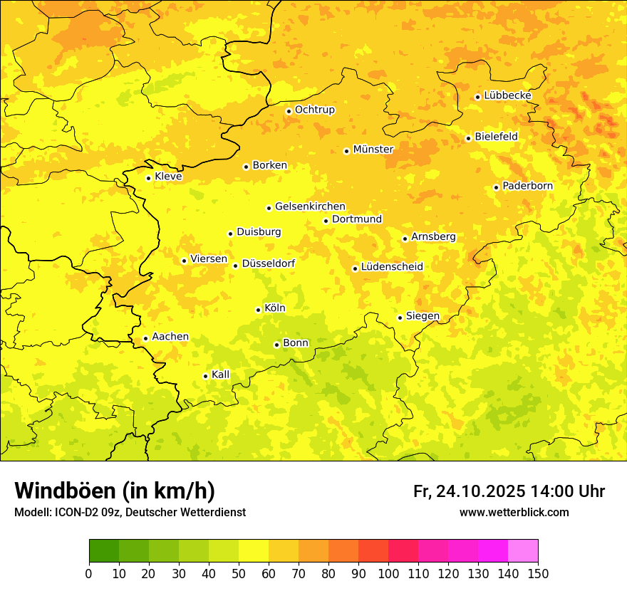 Modellkarten Windgeschwindigkeit
