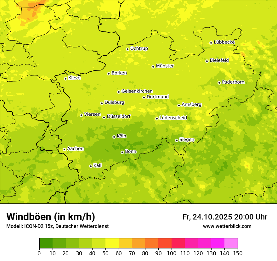 Modellkarten Windgeschwindigkeit