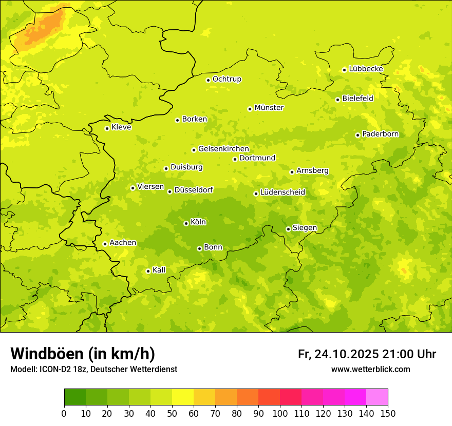 Modellkarten Windgeschwindigkeit
