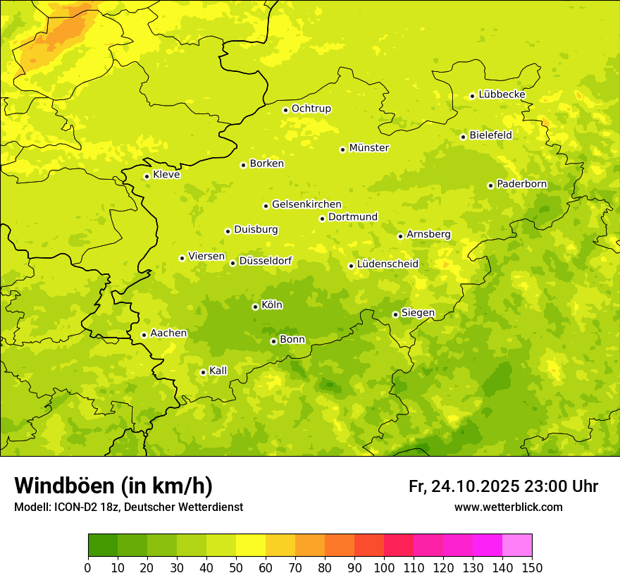 Modellkarten Windgeschwindigkeit