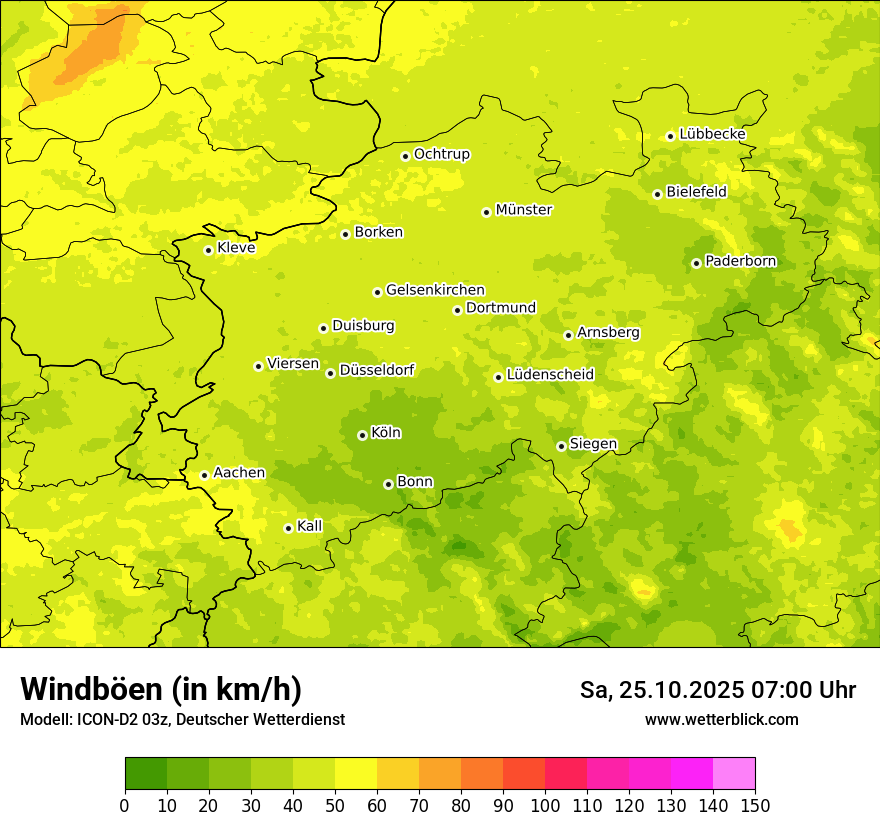 Modellkarten Windgeschwindigkeit