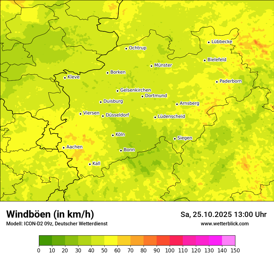 Modellkarten Windgeschwindigkeit