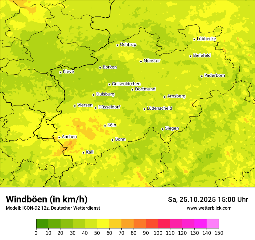 Modellkarten Windgeschwindigkeit